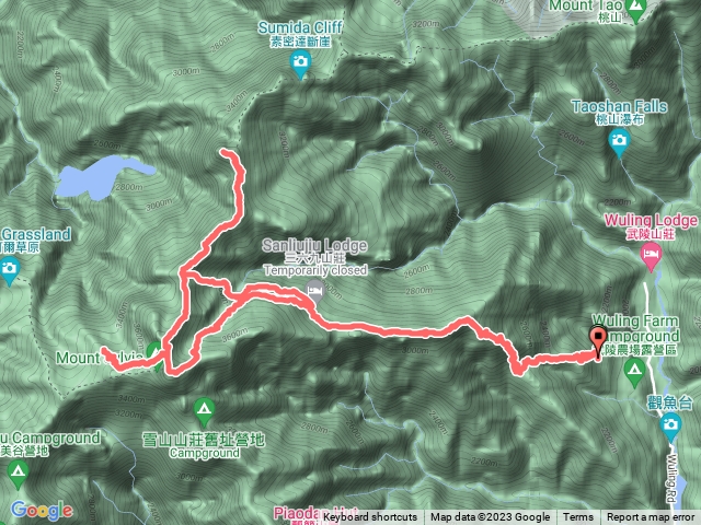 雪山主、東、北、下翠池