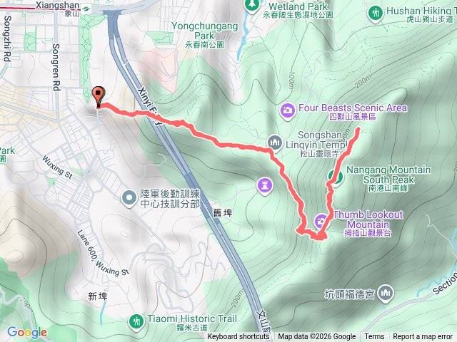 象山拇指峯南港山九五峯含休息來回預覽圖