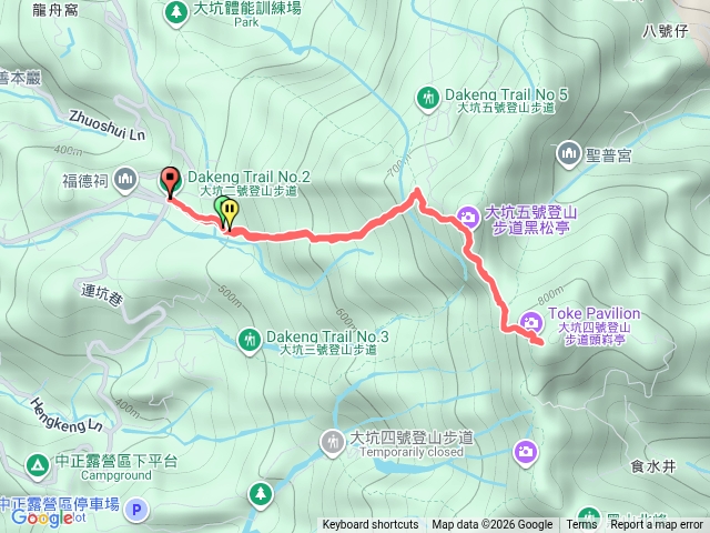 大坑2號步道上頭科山