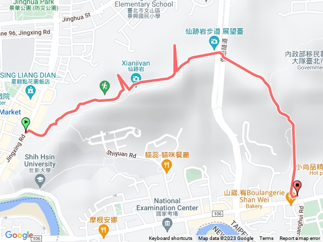 仙跡岩景新步道上➡ 木柵步道下