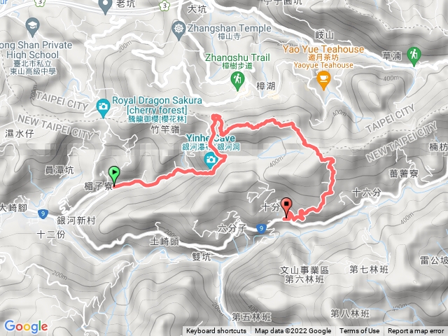 銀河洞鵝角格山三玄宮山十六分山，下切北宜路